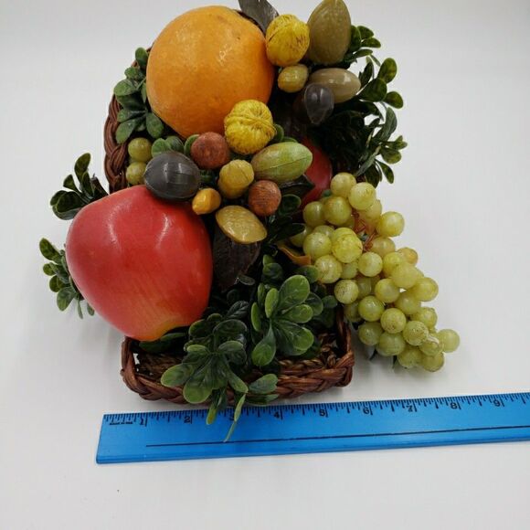 Vtg Cornucopia Basket FALL Centerpiece Horn of Plenty Fruit Nuts Thanksgiving - Picture 10 of 16